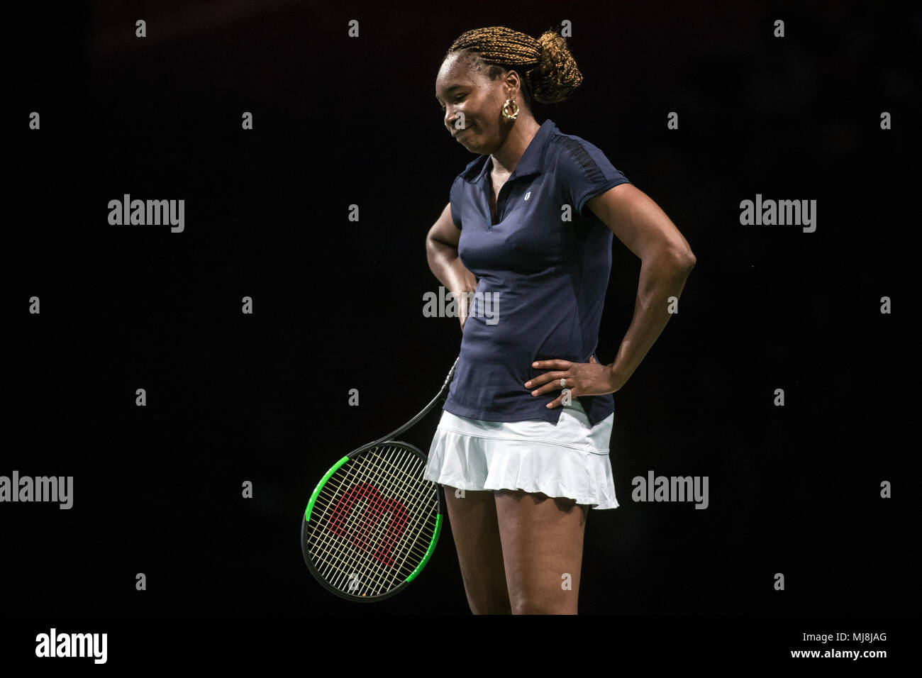 Danemark, copenhague - 30 avril, 2018. Caroline Wozniacki fait face à Venus Williams (photo) à la bataille des Champions en 2018, Copenhagen Parken Telia. (Photo crédit : Gonzales Photo - Samy Khabthani). Banque D'Images