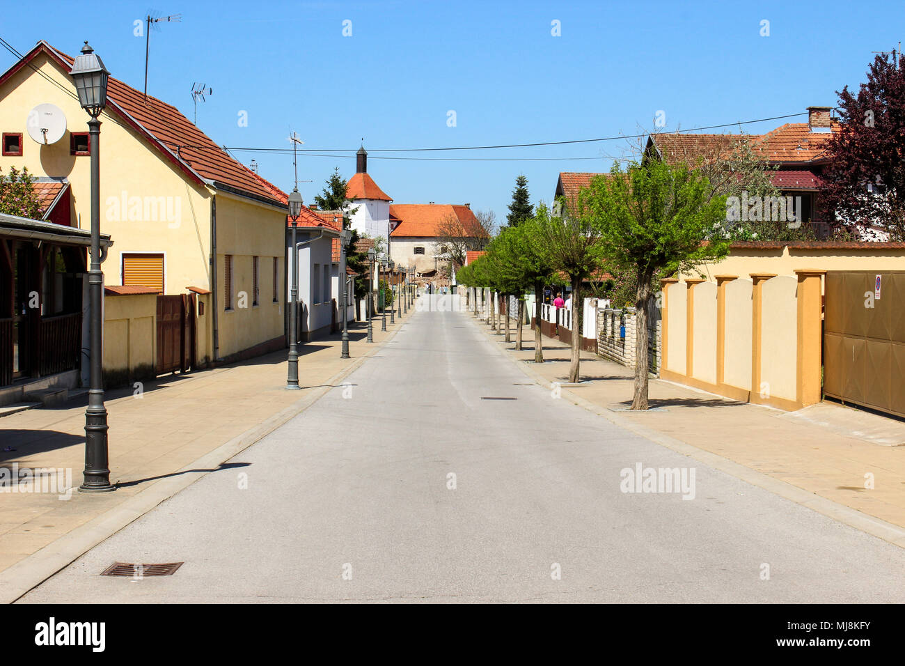 Petite vieille rue à Zagreb, Croatie Banque D'Images