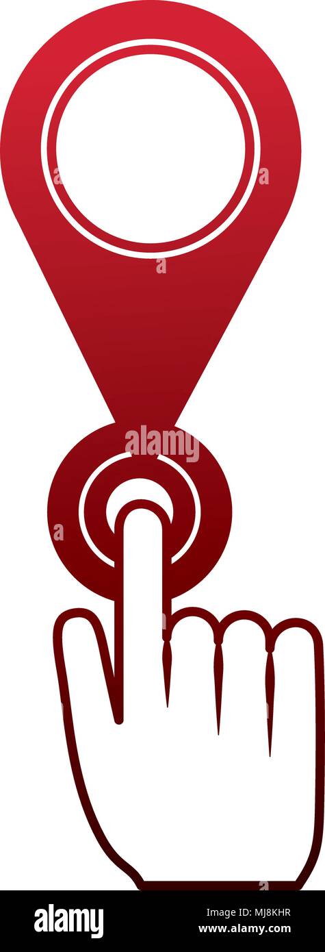 Cliquer sur le bouton main humaine du pointeur d'illustration vectorielle gps couleur gradient Illustration de Vecteur