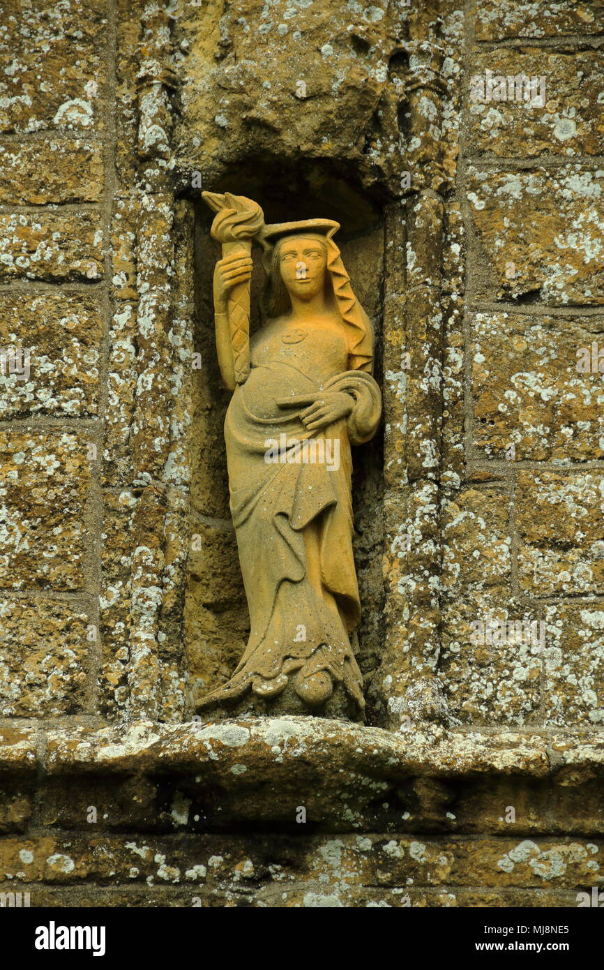 La figure à l'église, mur,Whitchurch Canonicorum,Dorset Banque D'Images