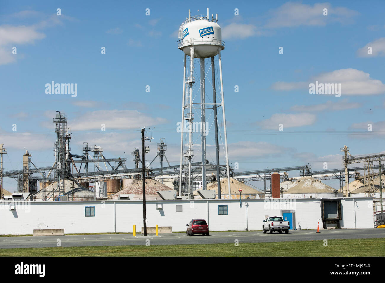 Un logo affiche à l'extérieur d'un établissement occupé par Perdue beauté à Salisbury, Maryland, le 29 avril 2018. Banque D'Images