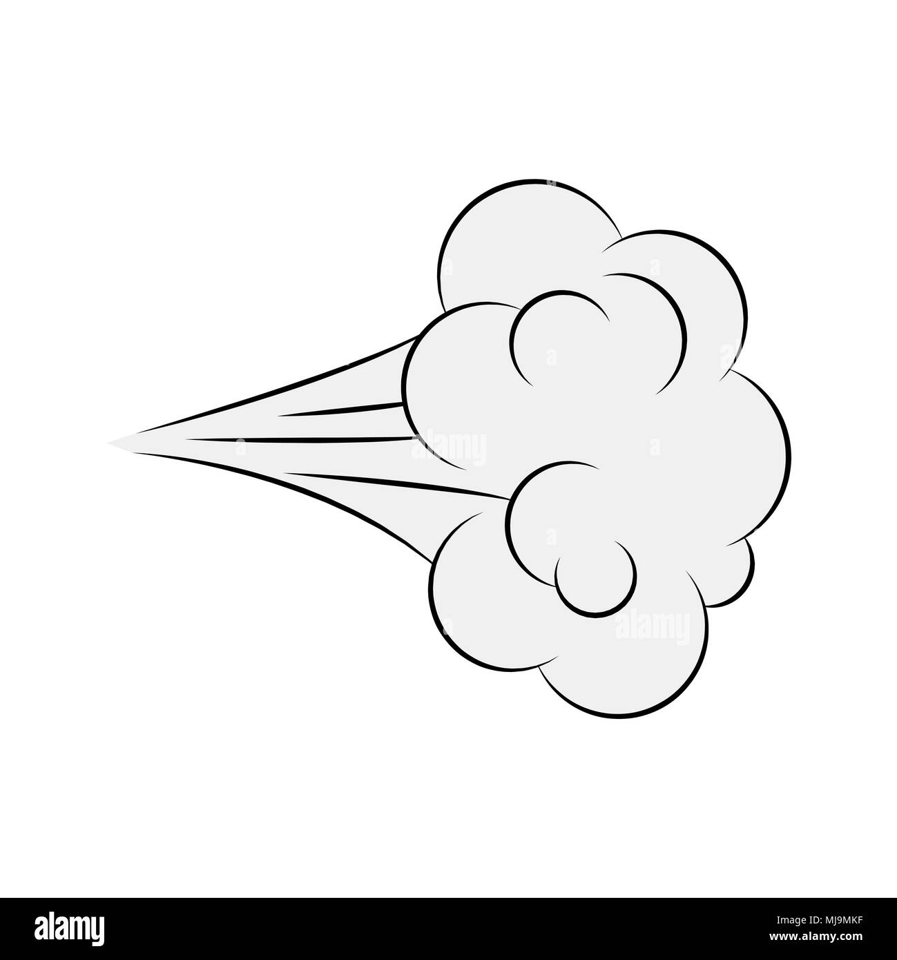 Coup de dessin animé, la bande dessinée de fumer isolé sur fond blanc Illustration de Vecteur