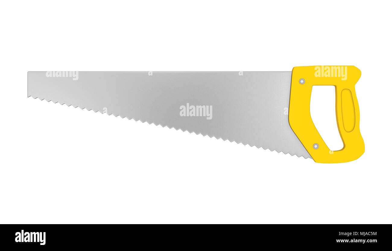 Scie à main isolé Banque D'Images