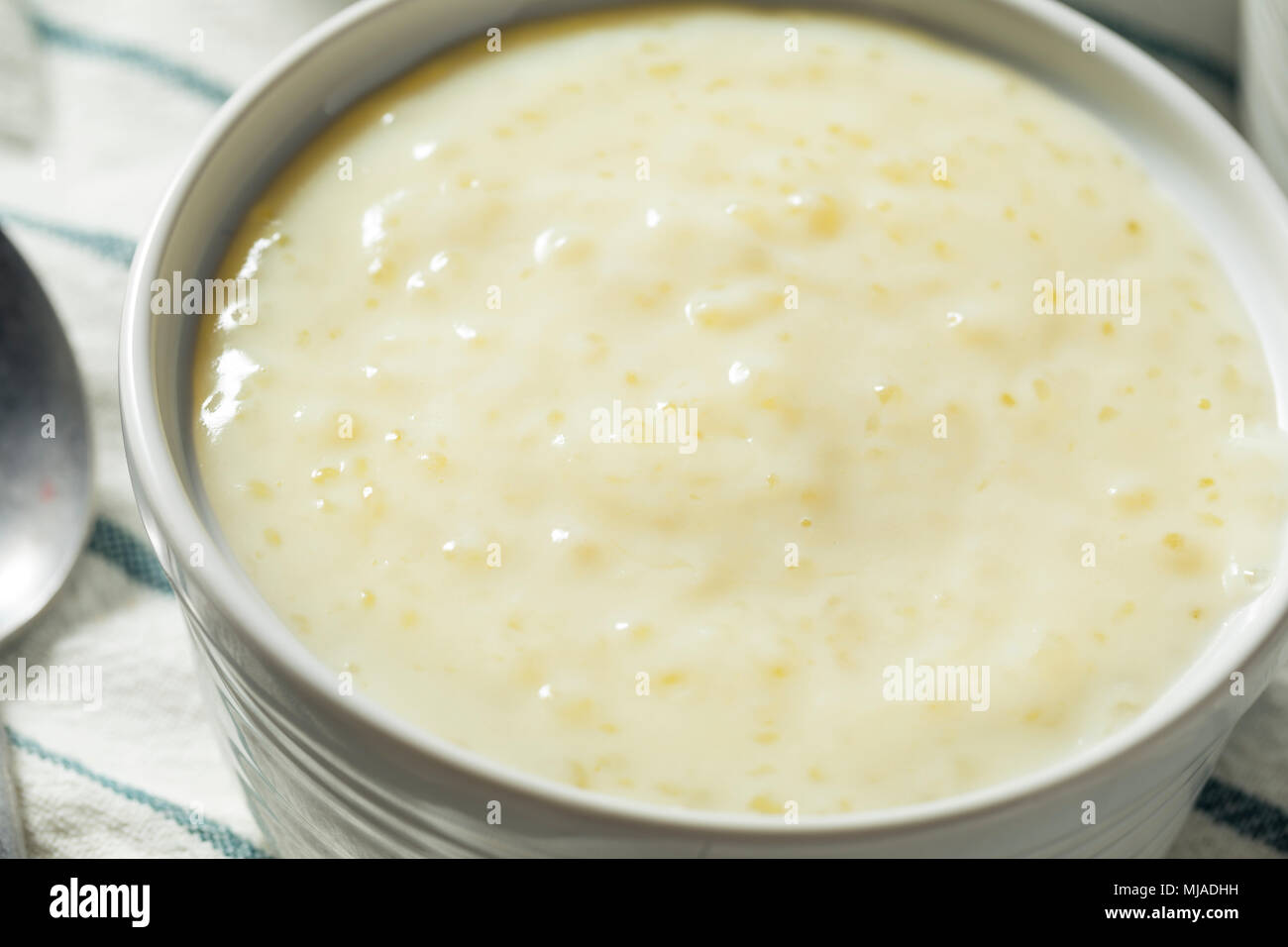 Maison sucré dans un bol de pudding de tapioca Banque D'Images