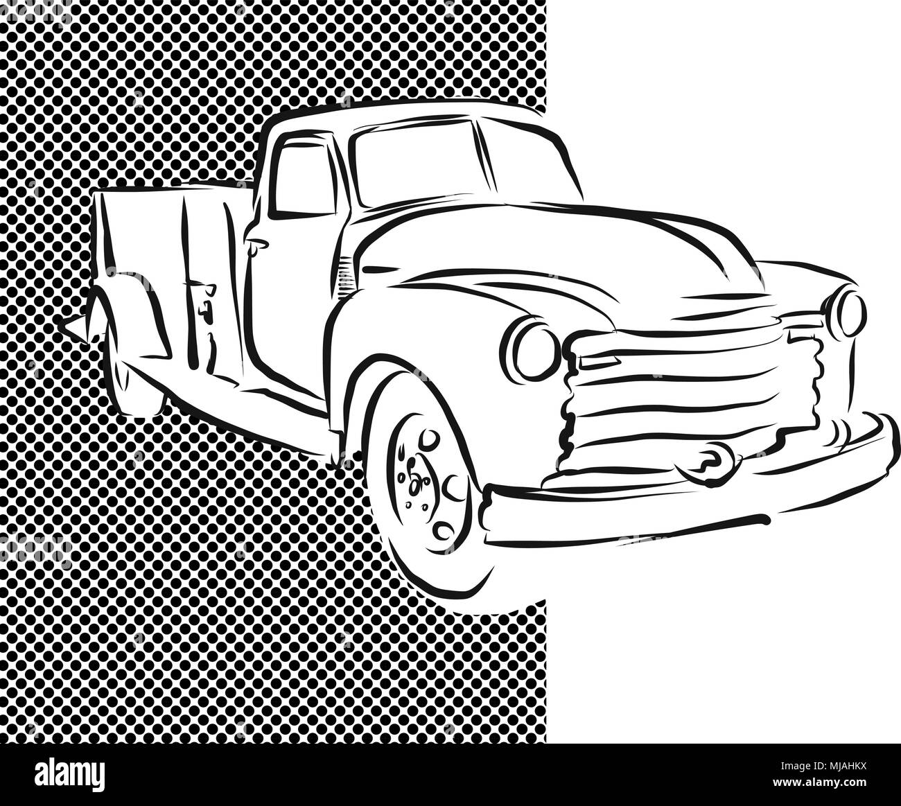 Vieux Camion à la main, dessin vectoriel Illustration de Vecteur
