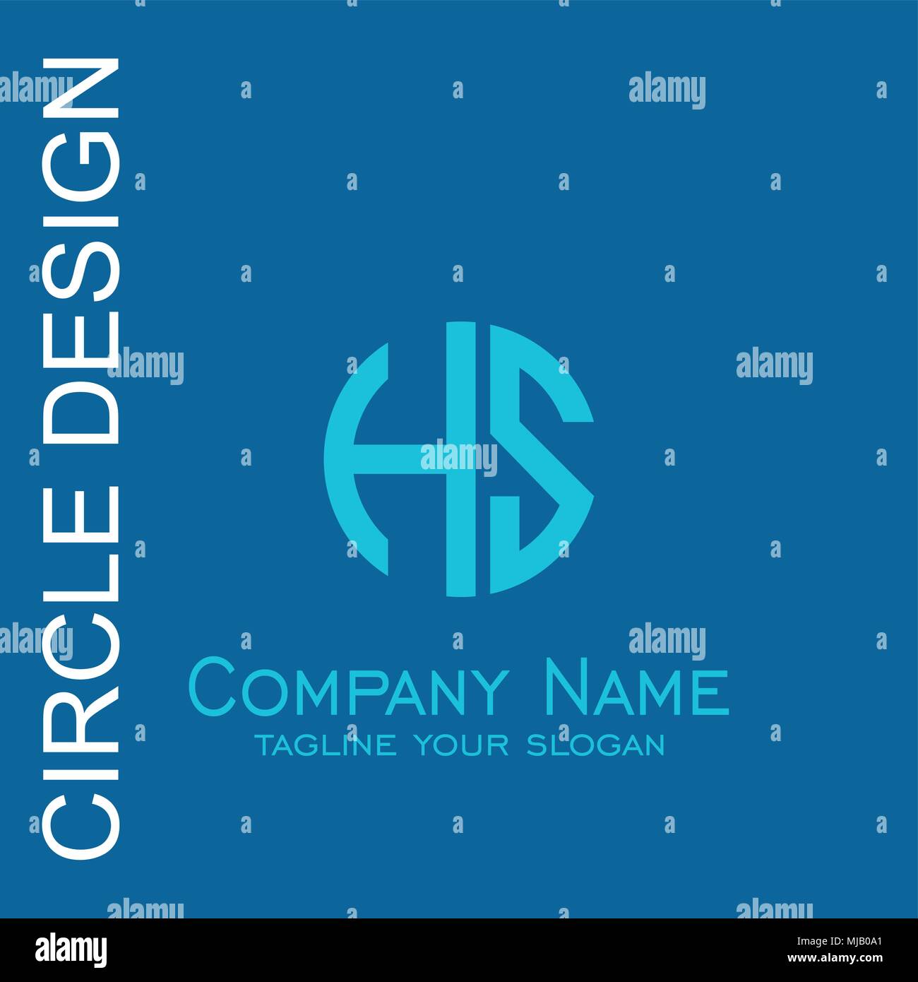 Circle HS lettre logo, logo créatif design simple. Illustration de Vecteur