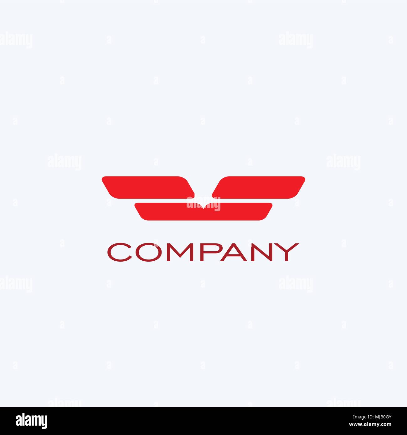 Vector logo, conception graphique du logo d'aile, avec la couleur rouge. Illustration de Vecteur