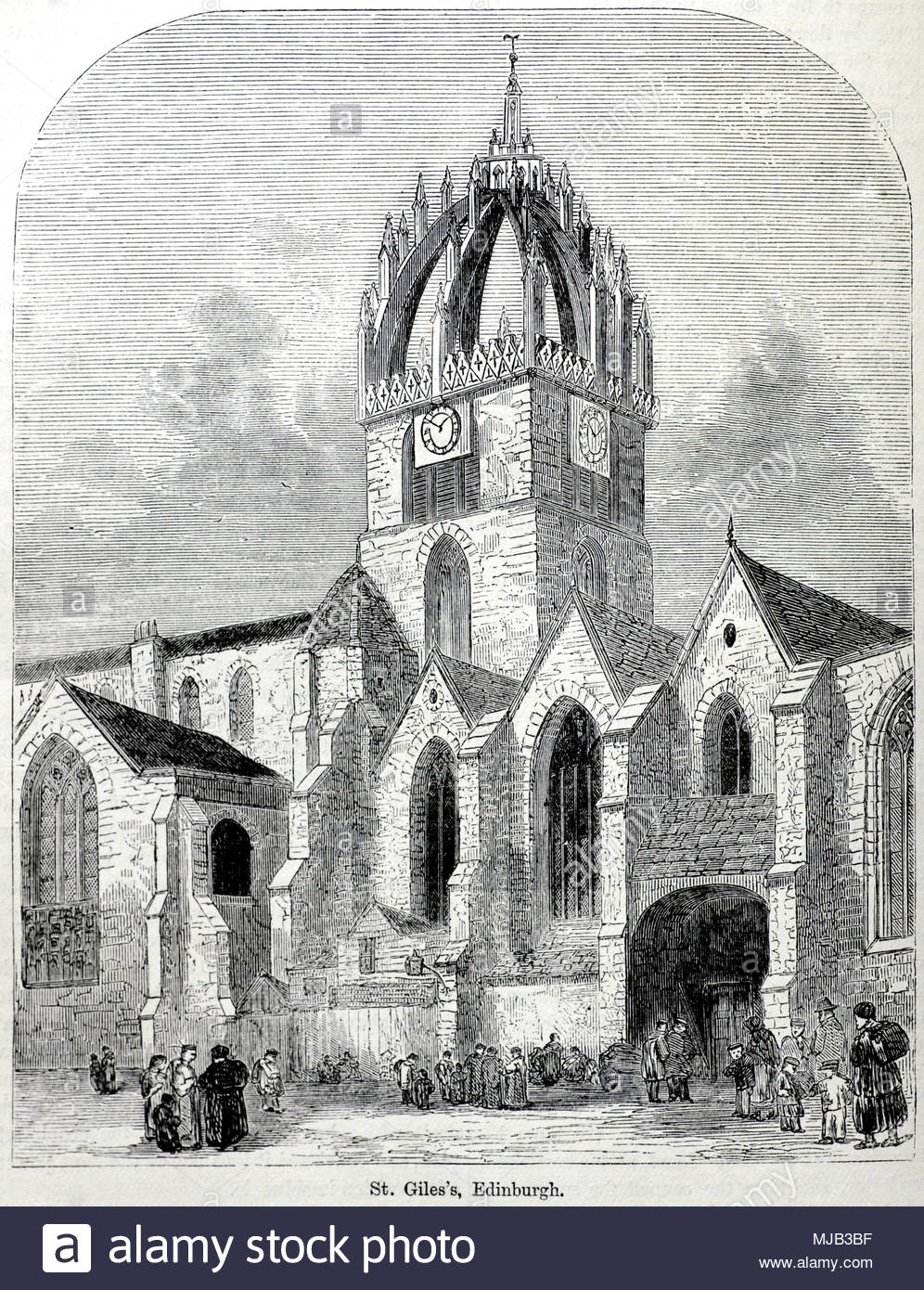 La Cathédrale Saint-Gilles d'Édimbourg, antique illustration vers 1880 Banque D'Images