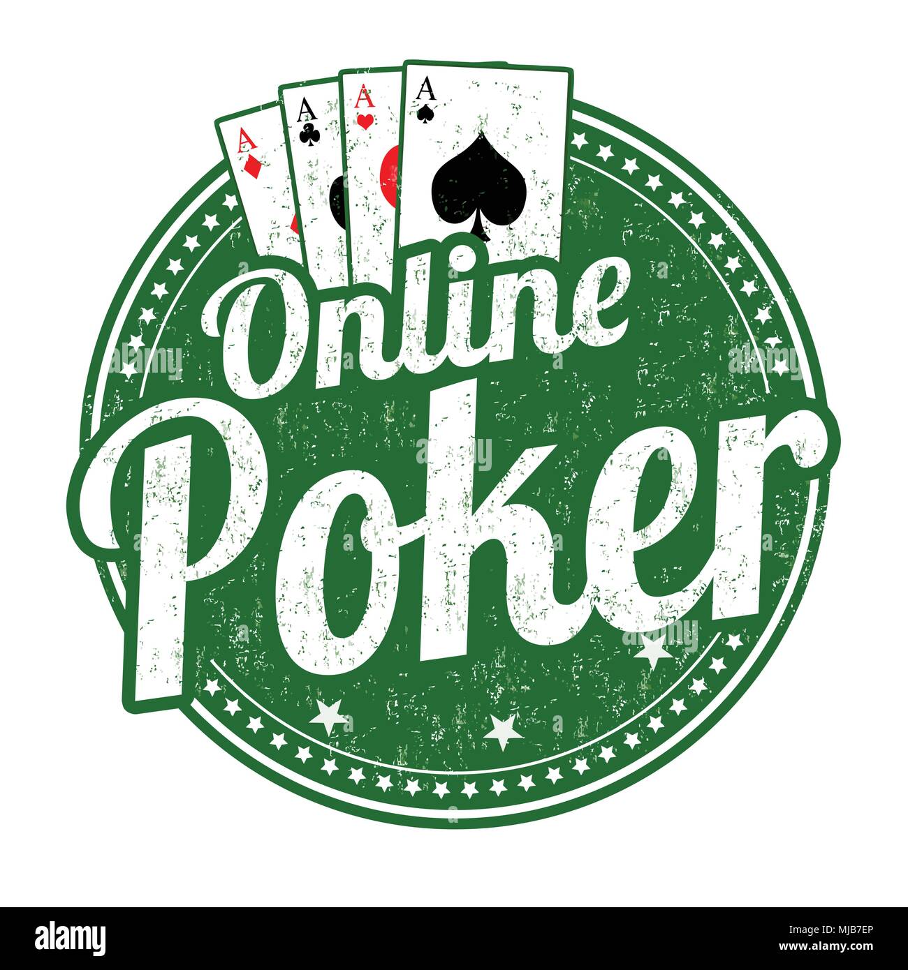 Poker en ligne grunge tampons sur fond blanc, vector illustration Illustration de Vecteur