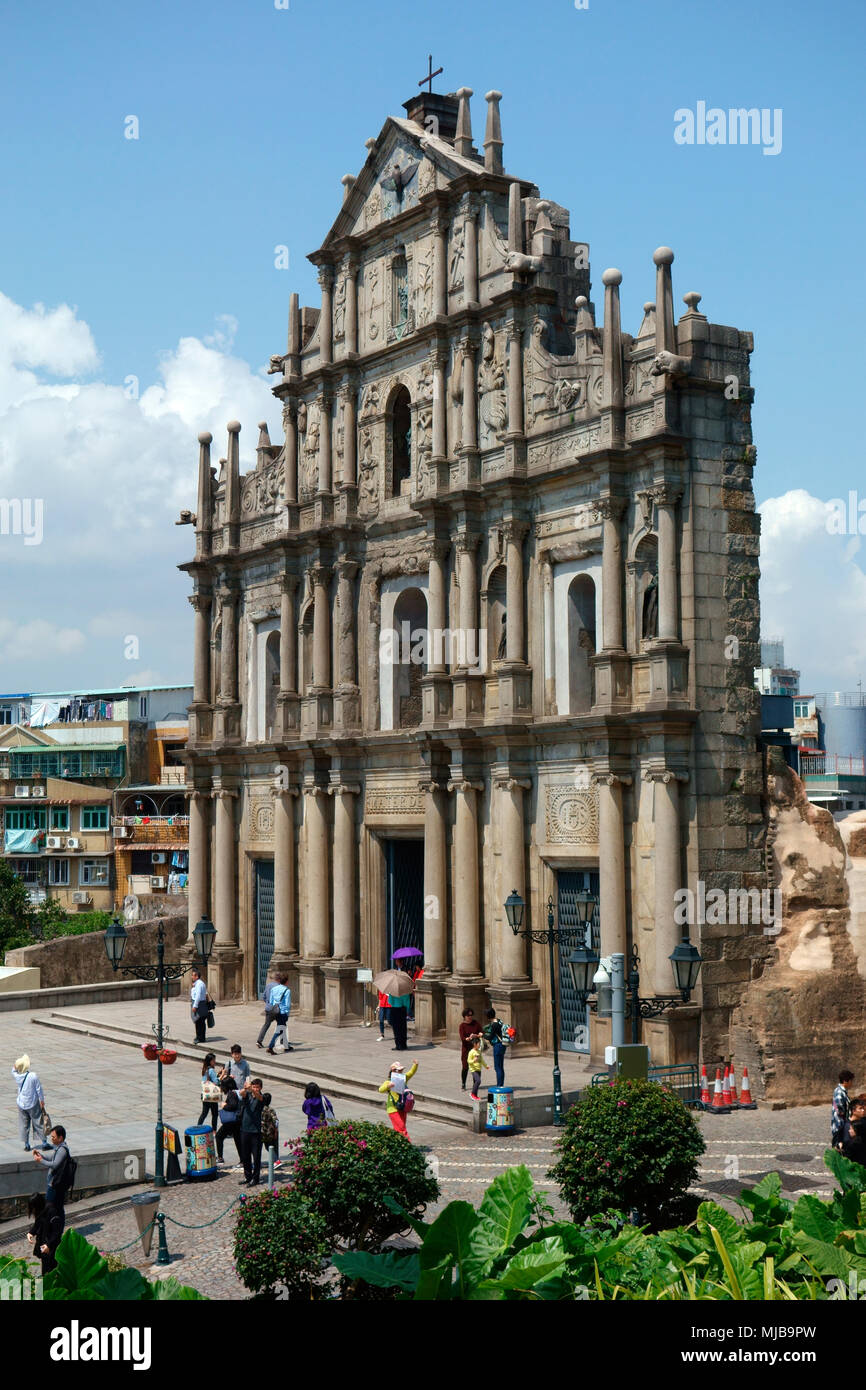 Ruines de l'église de St Paul, Macao, Région administrative spéciale de Chine Banque D'Images