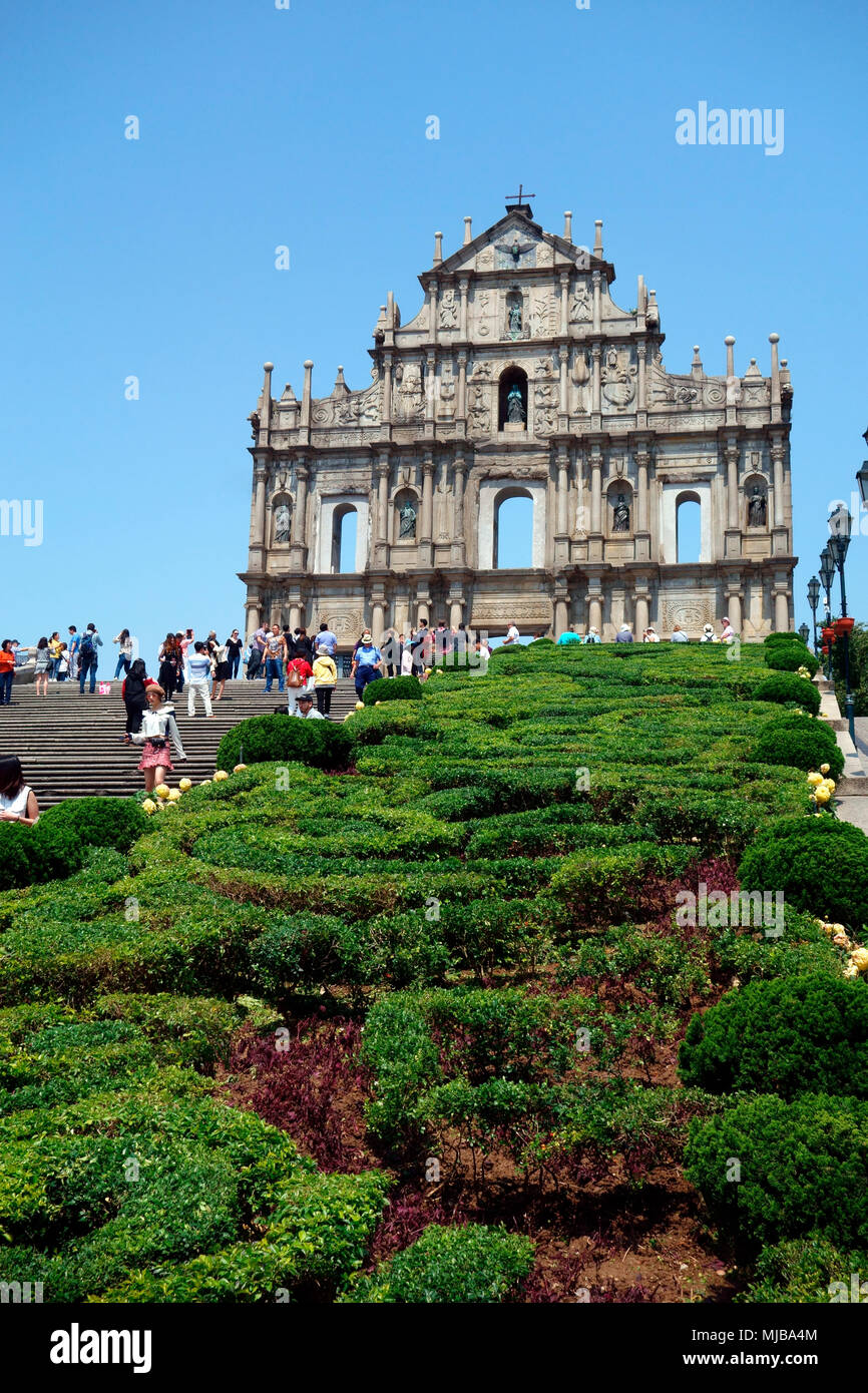 Ruines de l'église de St Paul, Macao, Région administrative spéciale de Chine Banque D'Images
