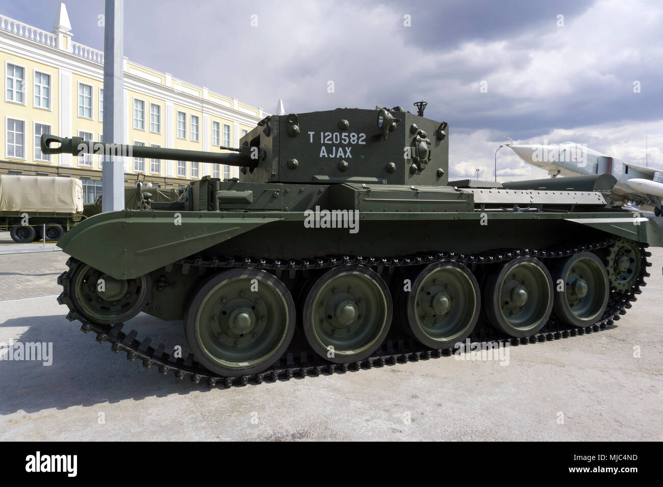 Verkhnyaya Pyshma, Russie - Mars 01, 2018 : British cruiser tank Mk.IV Cromwell (A27M) dans le musée de l'équipement militaire Banque D'Images