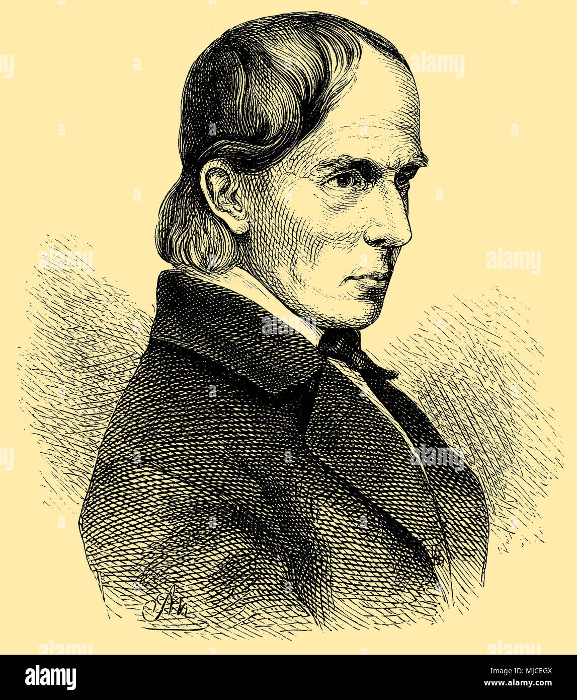 Johann Friedrich Overbeck (né le 3 juillet 1789 , est mort le 12 novembre, 1869 ), Banque D'Images