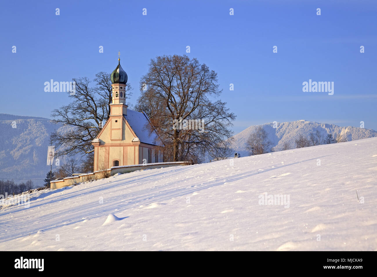 Ramsach chapelle à Murnau au lac Staffelsee, Upper Bavaria, Bavaria, Germany, Banque D'Images