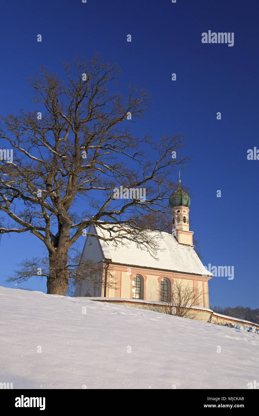 Ramsach chapelle à Murnau au lac Staffelsee, Upper Bavaria, Bavaria, Germany, Banque D'Images