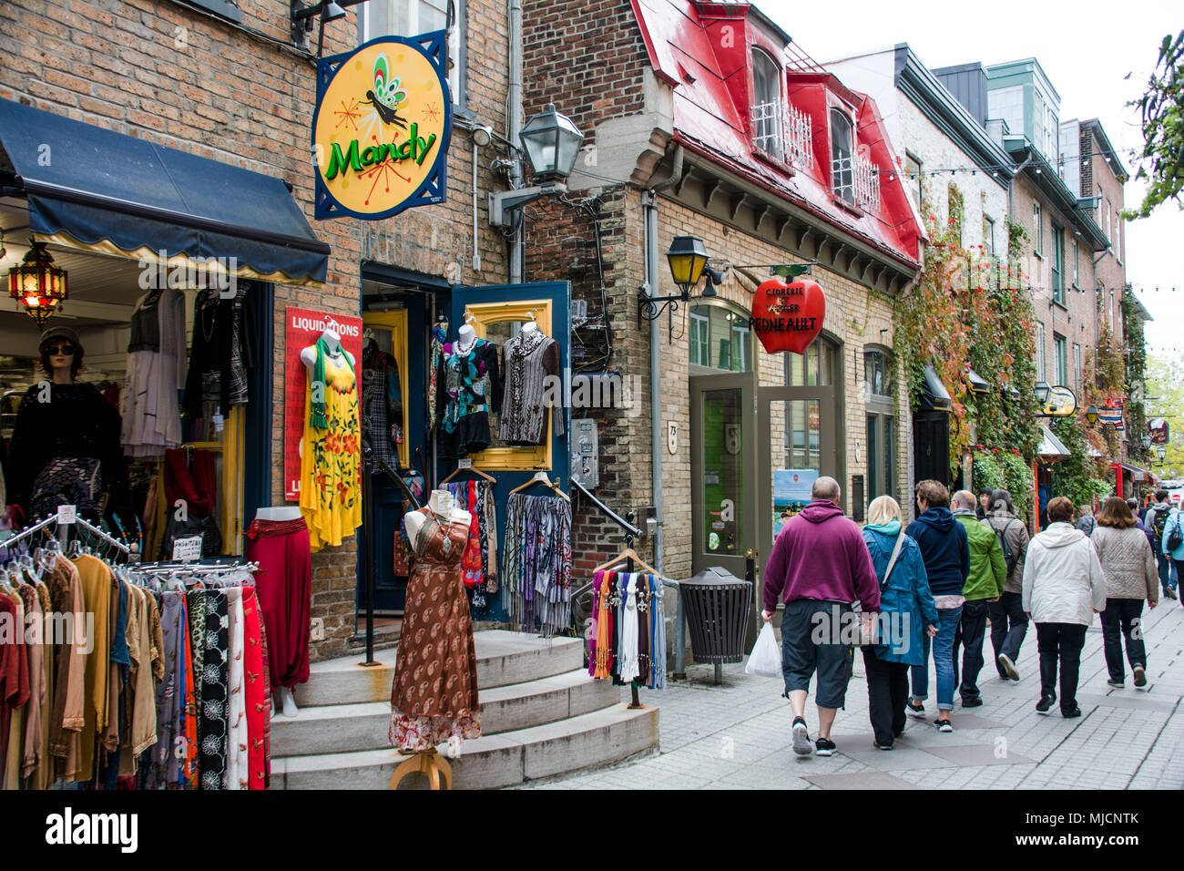 Vieille Ville avec la rue du Petit-Champlain, à Québec Banque D'Images