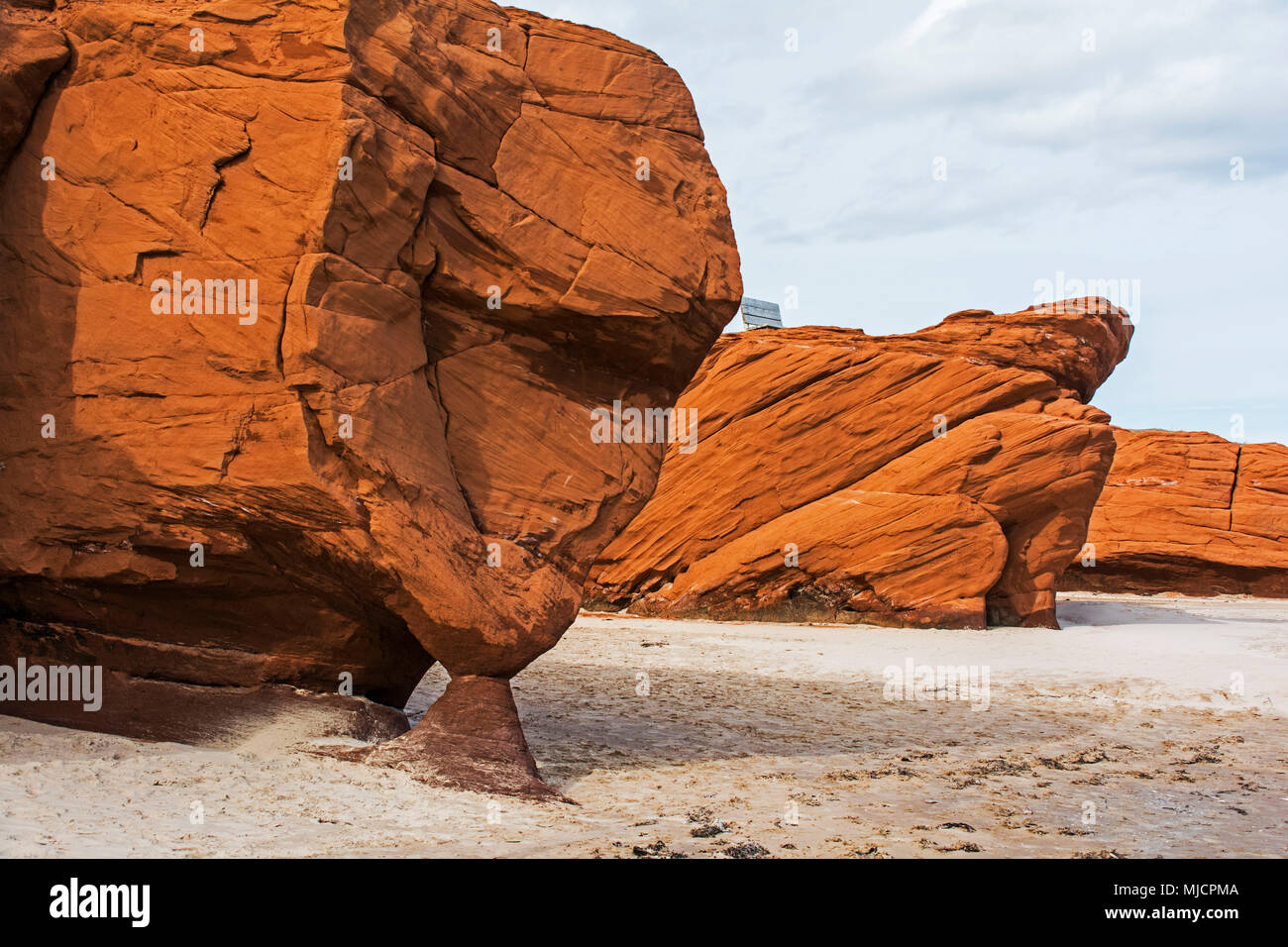 Les falaises rouges sur la dune du Sud sur l'île de la Madeleine Cap-aux-Meules' au Canada Banque D'Images