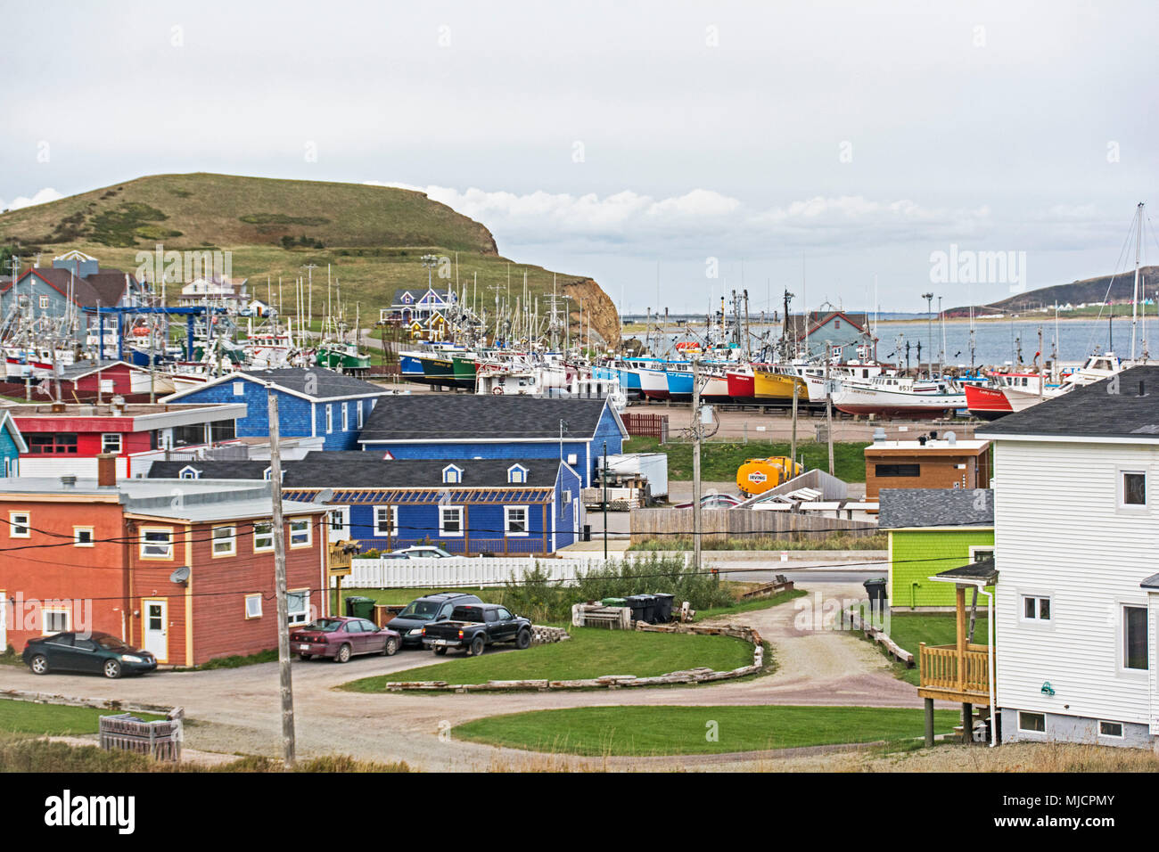 Avis de "Cap-aux-Meules, Îles de la Madeleine, Canada Banque D'Images