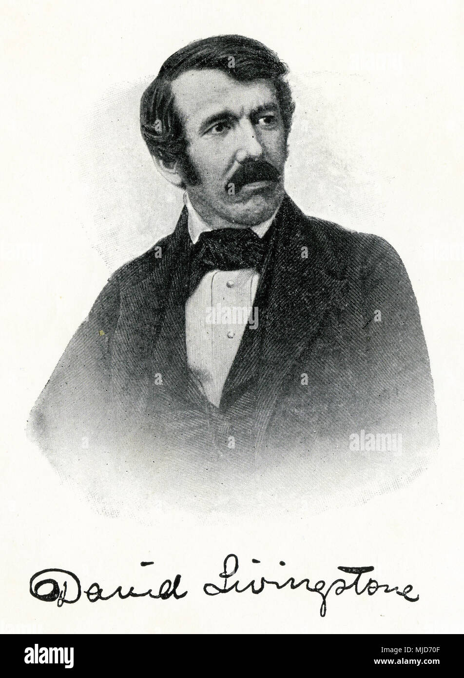 De la demi-teinte, missionnaire écossais David Livingstone, explorateur de l'Afrique et champion du mouvement anti-esclavagiste Banque D'Images