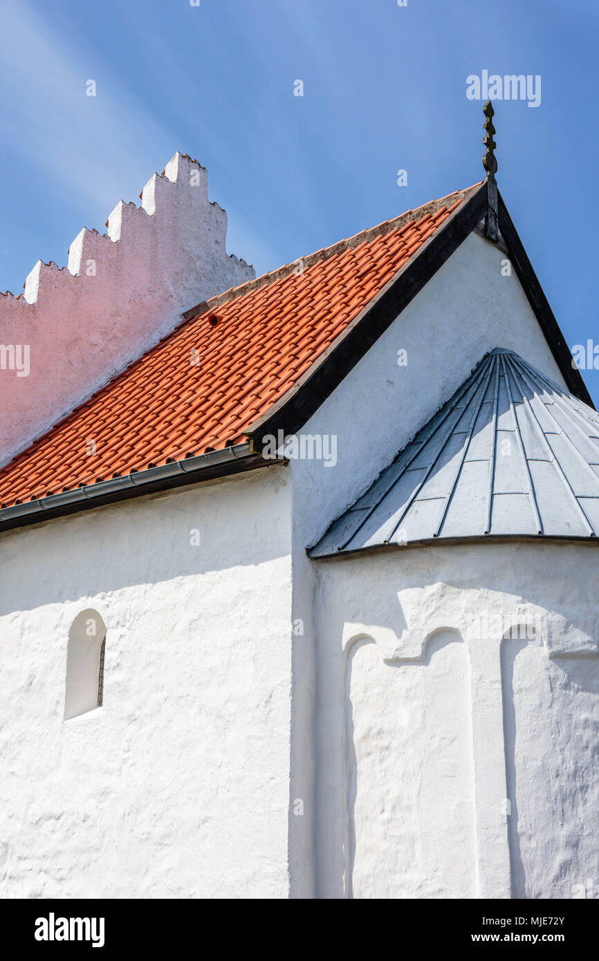 Choeur et abside de l'ornières Kirke (13e siècle), l'Europe, Danemark, Bornholm , Europe, Danemark, Bornholm, Rutsker, Banque D'Images