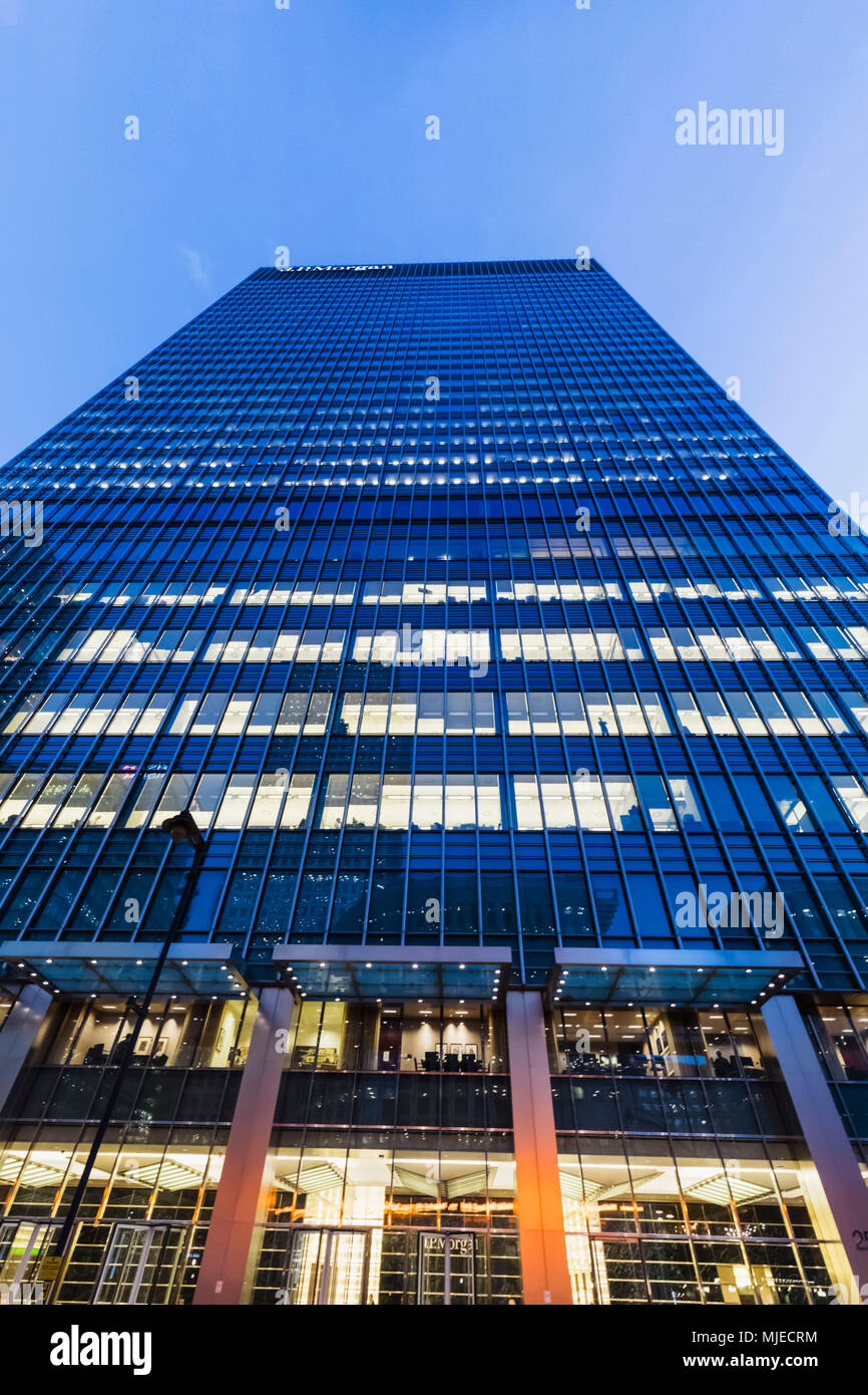 L'Angleterre, Londres, Canary Wharf, J.P. Morgan Building Banque D'Images
