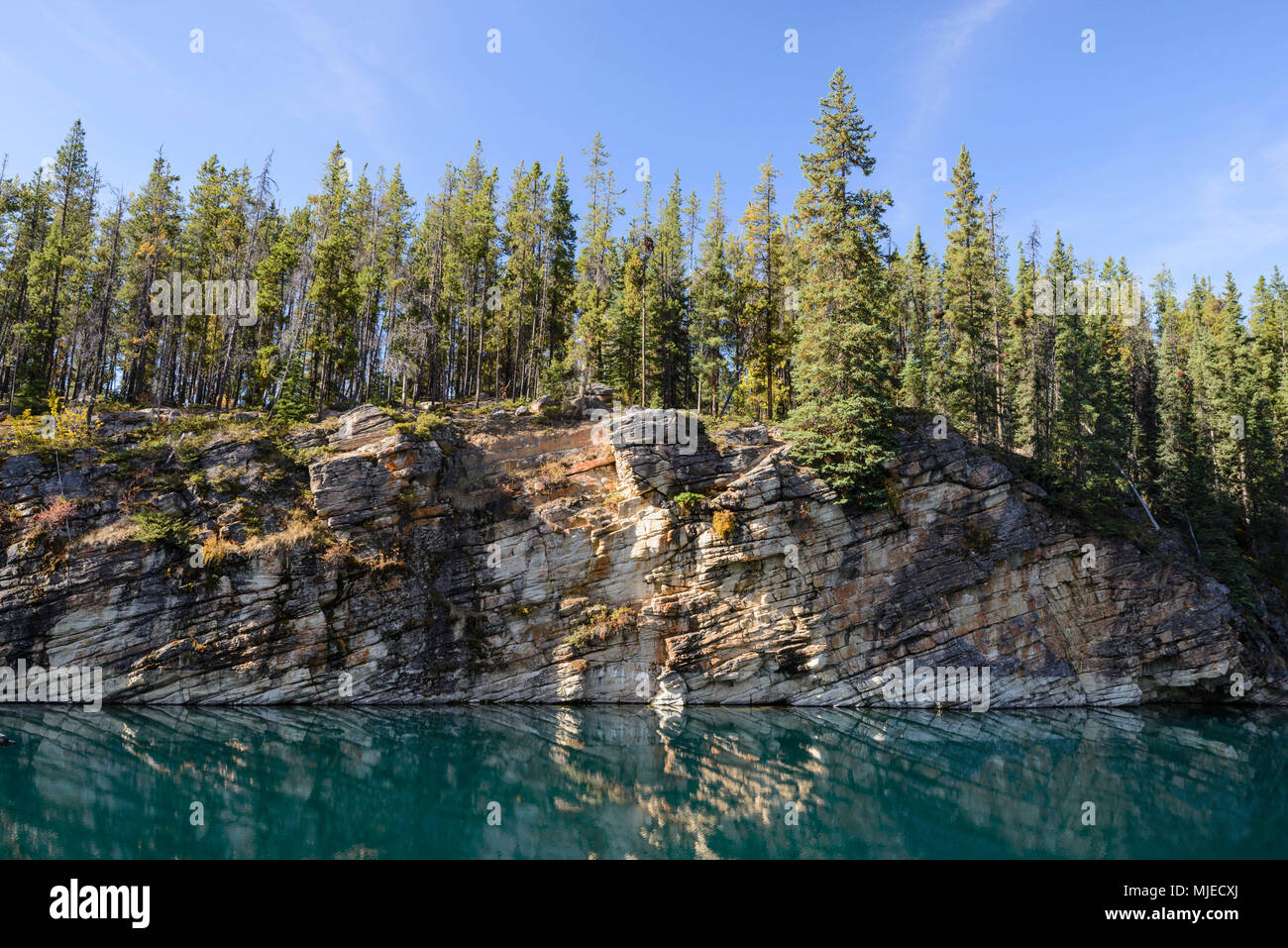 Horseshoe Lake, géologiques, géologie, la structure, le lac, la pente, l'eau, turquoise, couleur Banque D'Images