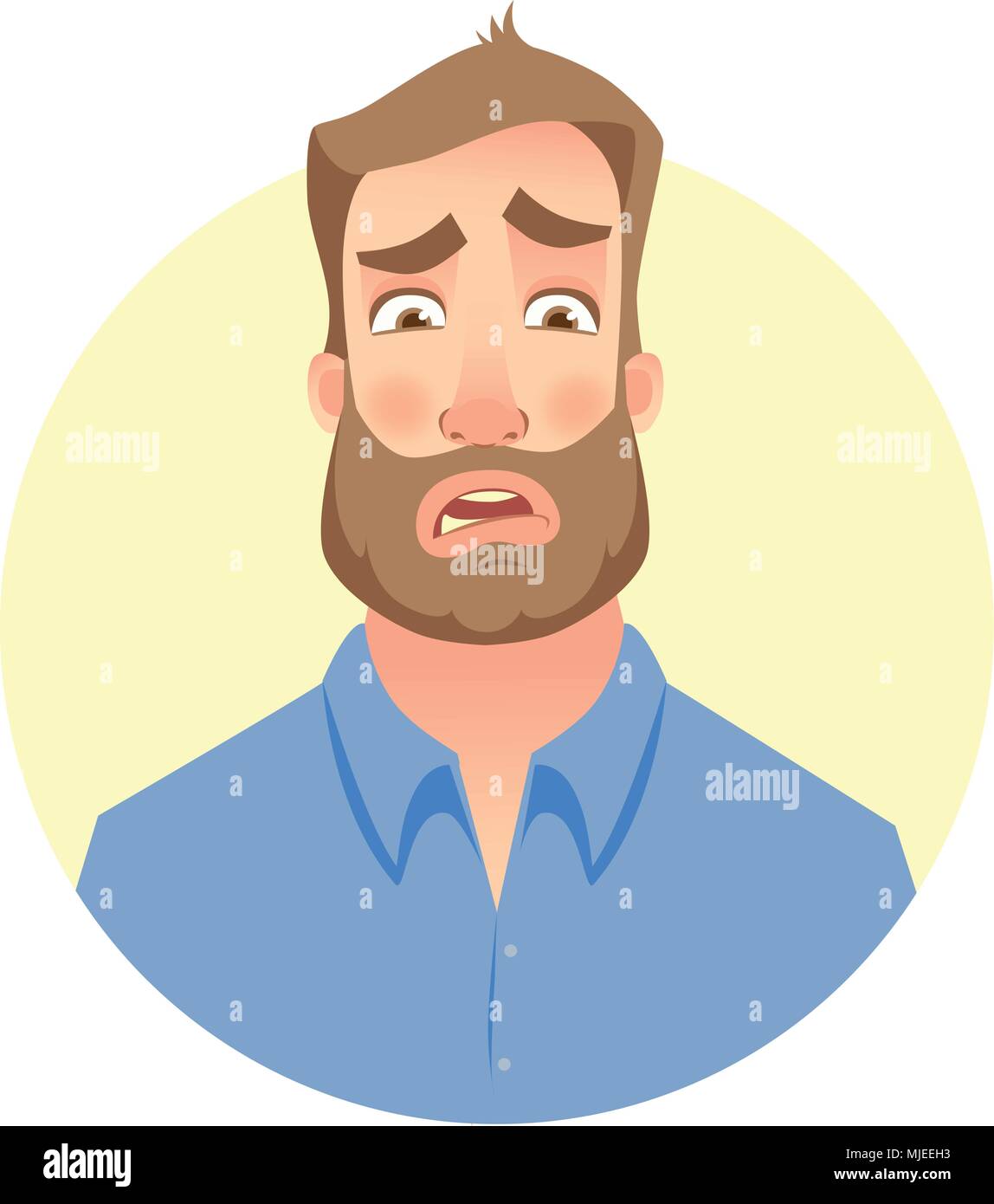 Visage de l'homme à barbe Illustration de Vecteur