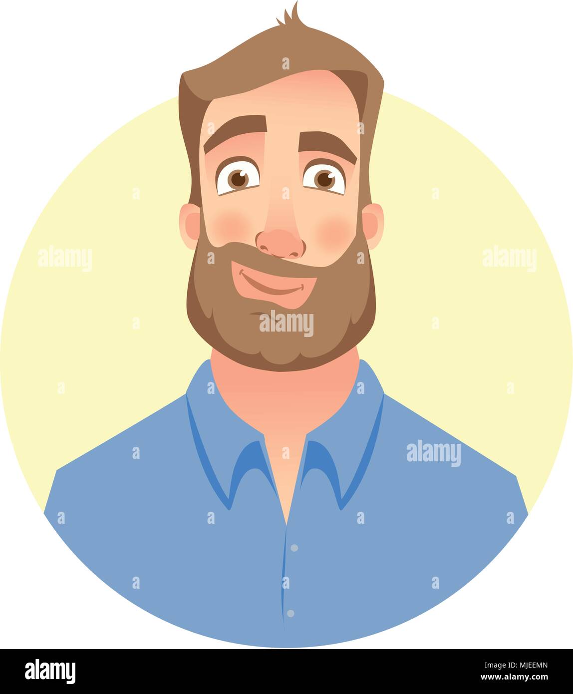 Visage de l'homme à barbe Illustration de Vecteur