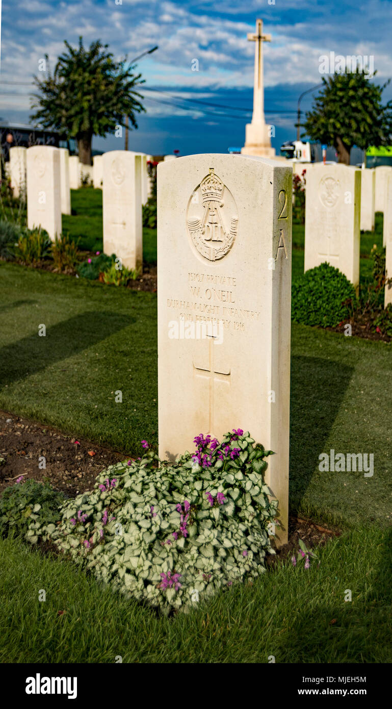 Les cimetières militaires de la Belgique. Banque D'Images