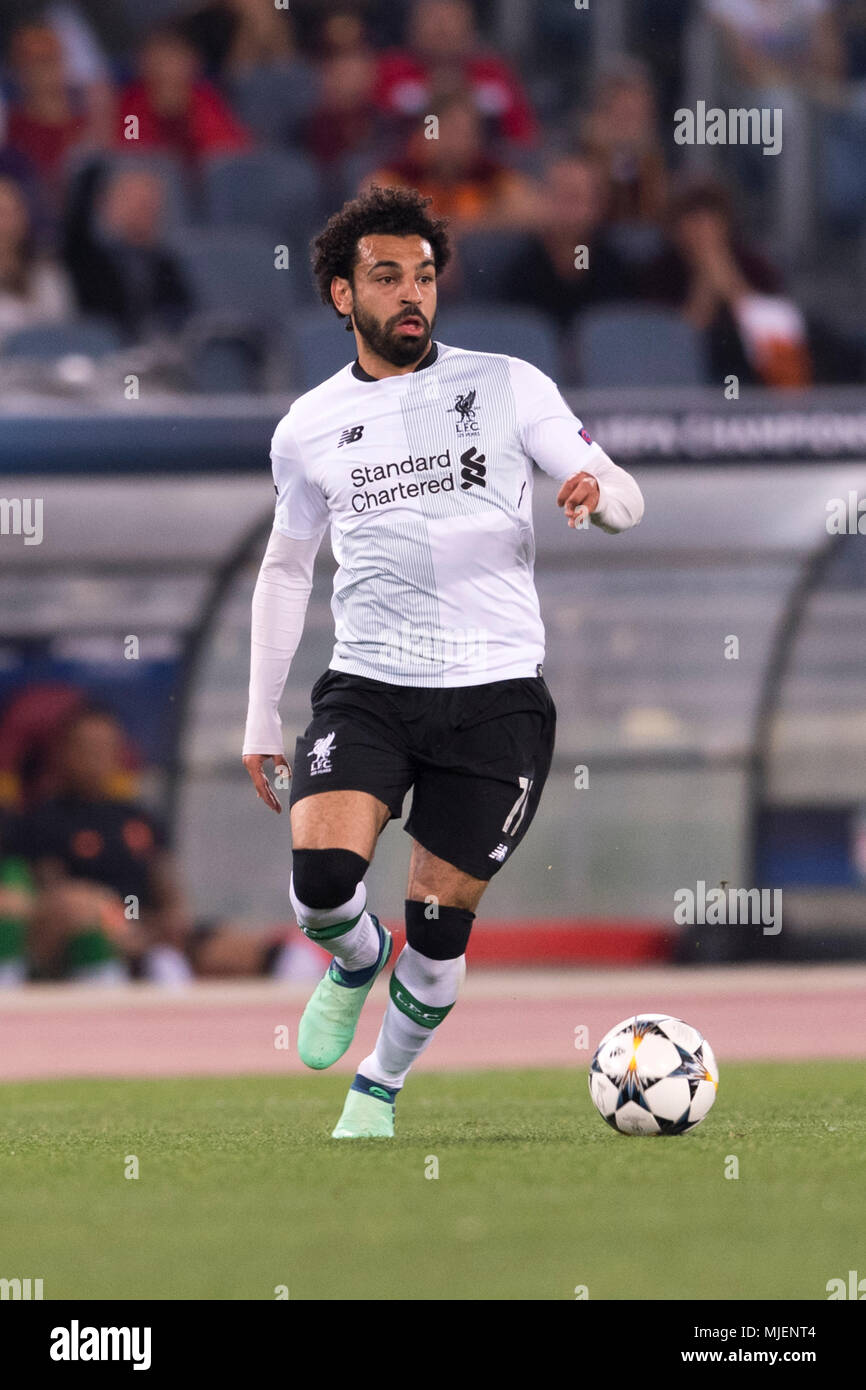 Mohamed Salah Ghaly de Liverpool FC au cours de la Ligue des Champions UEFA ' ' demi-finales , 2er leg, match entre les Roms 4-2 Liverpool FC au Stade olympique le 2 mai 2018 à Rome, Italie. (Photo de Maurizio Borsari/AFLO) Banque D'Images