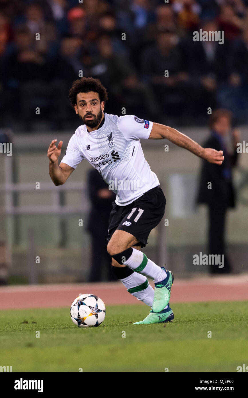 Mohamed Salah Ghaly de Liverpool FC au cours de la Ligue des Champions UEFA ' ' demi-finales , 2er leg, match entre les Roms 4-2 Liverpool FC au Stade olympique le 2 mai 2018 à Rome, Italie. (Photo de Maurizio Borsari/AFLO) Banque D'Images