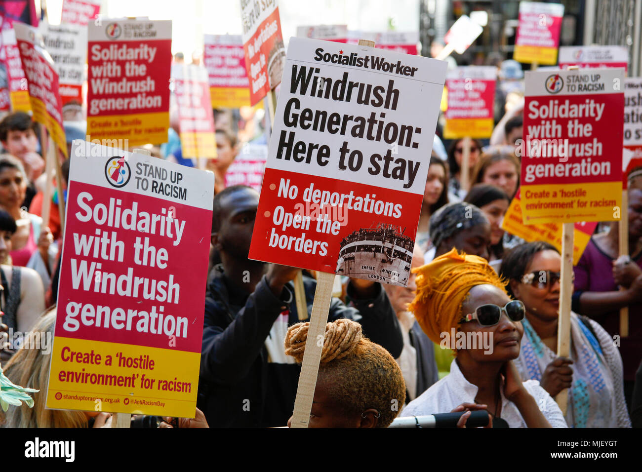 Londres, Royaume-Uni. 5 mai, 2018. Solidarité avec Windrush Crédit : Alex Cavendish/Alamy Live News Banque D'Images