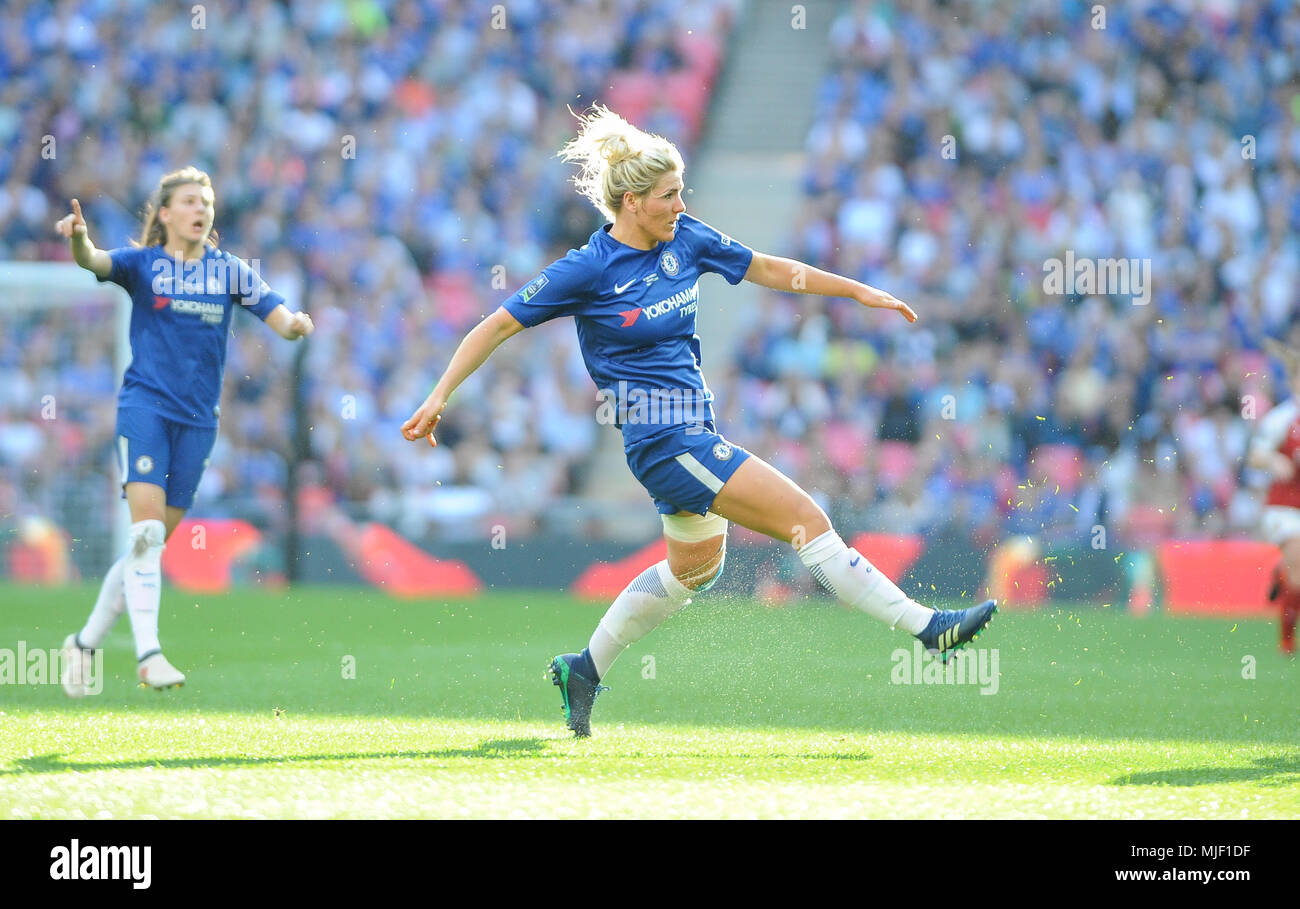 Londres, Royaume-Uni. 5 mai 2018, au stade de Wembley, Londres, Angleterre ; Millie Bright de Chelsea lors de la SSE Womens finale de la FA Cup, Arsenal Femmes v Chelsea Mesdames. © David Partridge / Alamy Live News Banque D'Images