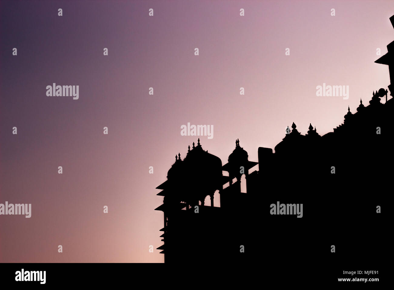 City Palace Udaipur Rajasthan Photo Silhouette Banque D'Images