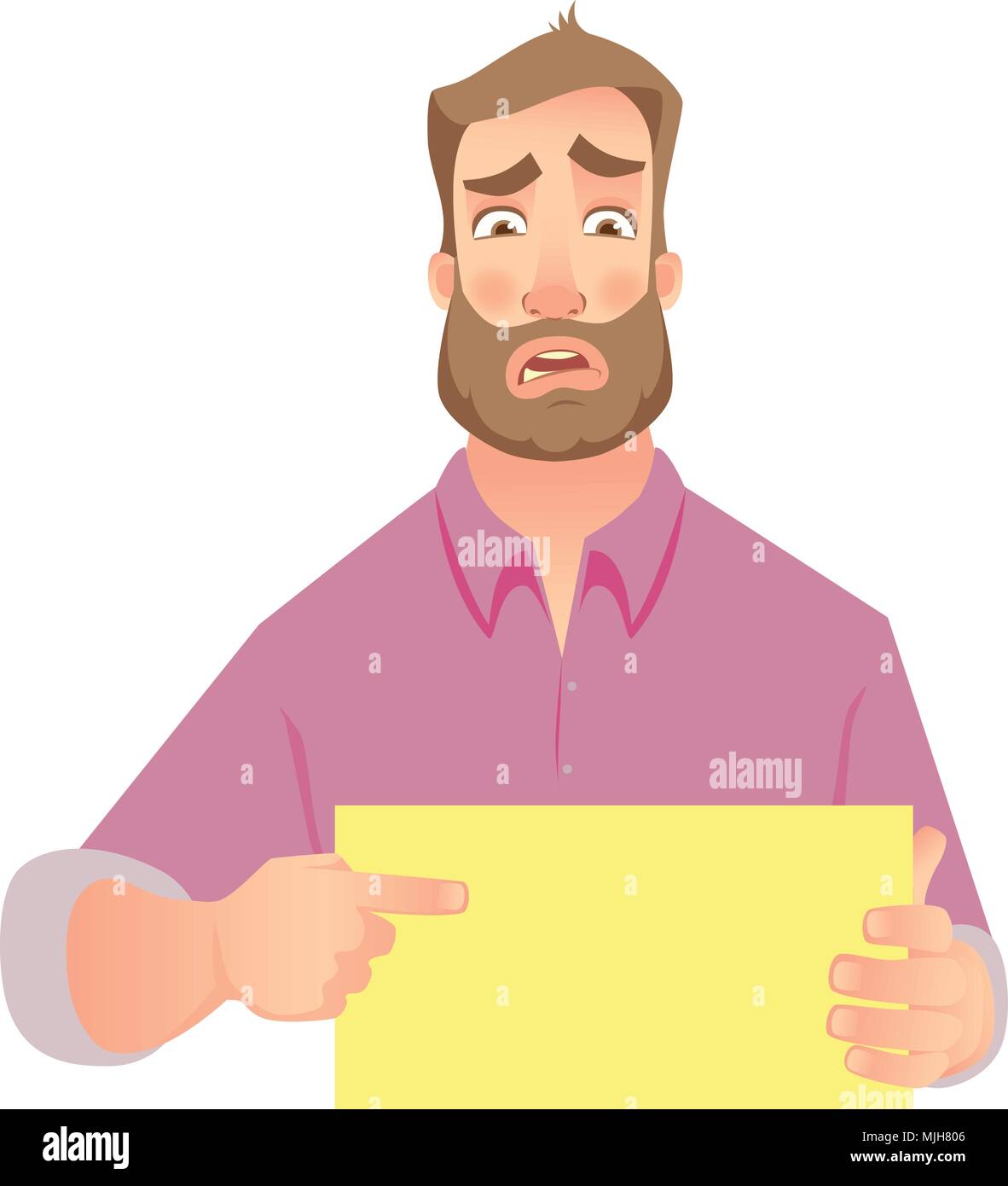Man holding blank paper Illustration de Vecteur