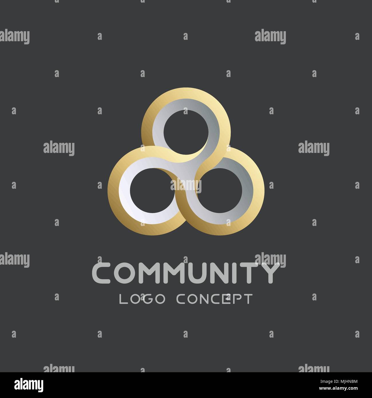 Logo vectoriel d'équipe réseau social vecteur de conception de logo 3d modèle , le travail d'équipe Logo . Le partenariat et l'amitié . Groupe de l'union communautaire icône triple. Illustration de Vecteur