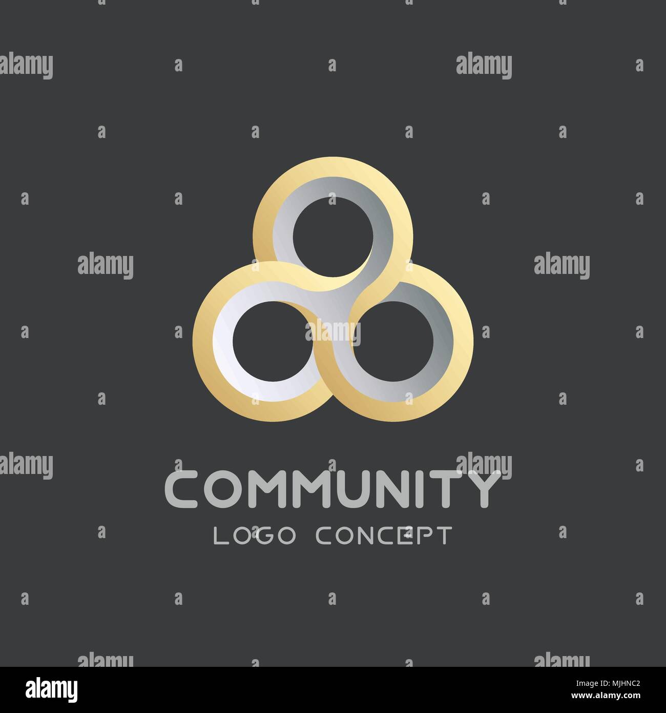 Logo vectoriel d'équipe réseau social vecteur de conception de logo 3d modèle , le travail d'équipe Logo . Le partenariat et l'amitié . Groupe de l'union communautaire icône triple. Illustration de Vecteur