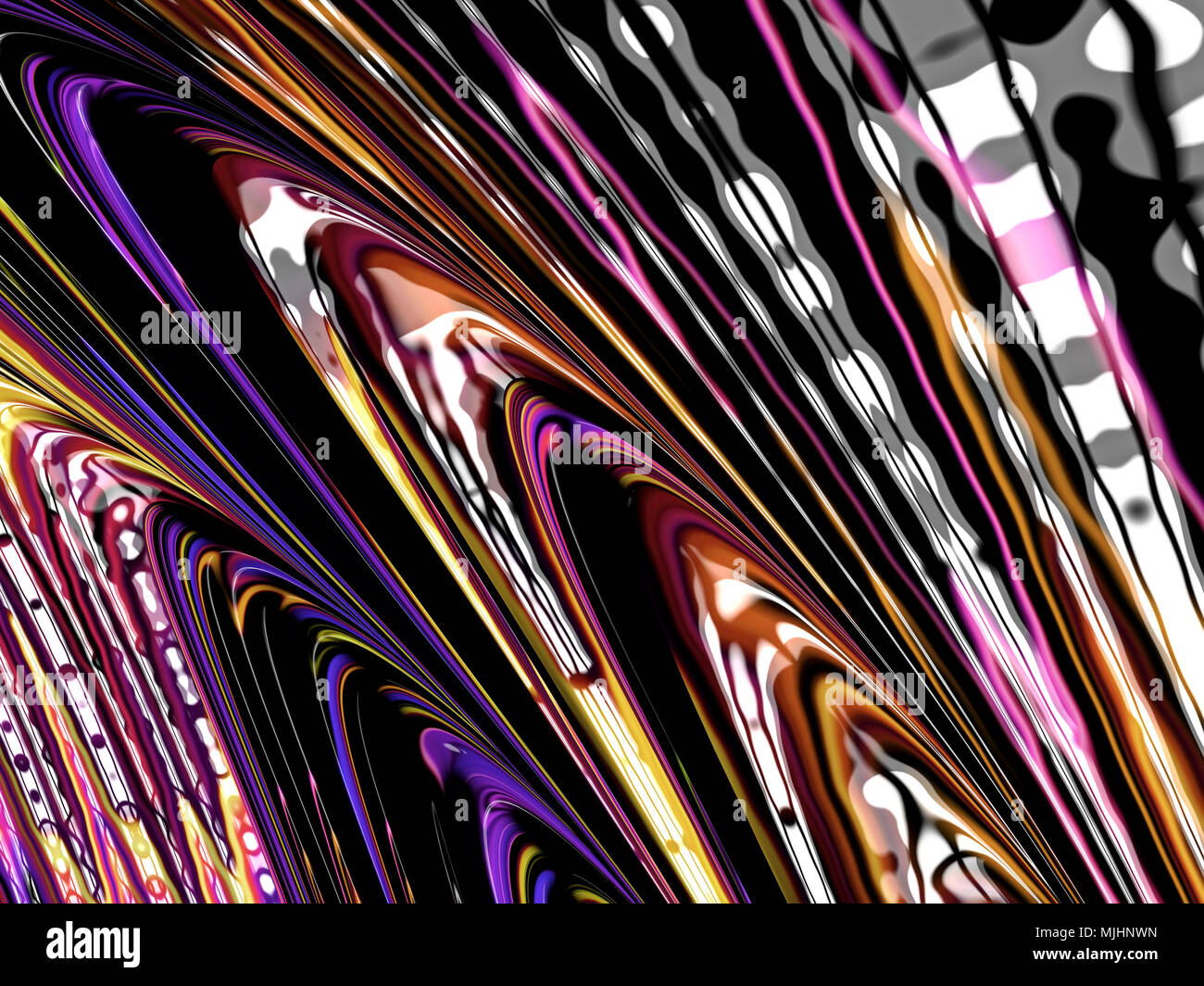 Abstract fractal art fond avec rayures multicolores Banque D'Images