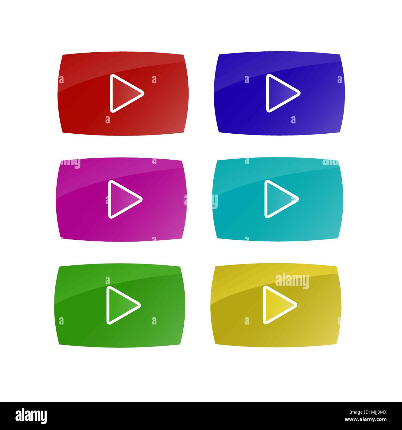 Ensemble de boutons de jeu colorées Illustration de Vecteur