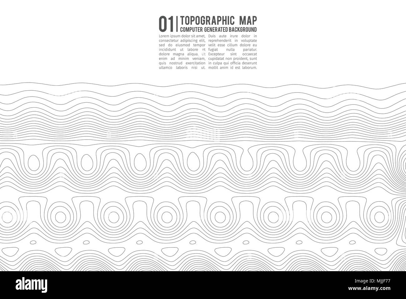 L'arrière-plan contour carte topographique. Carte Topo avec l'altitude. Carte d'isolignes vecteur. La grille de la carte géographique de la topographie mondiale abstract vector illustration . Illustration de Vecteur