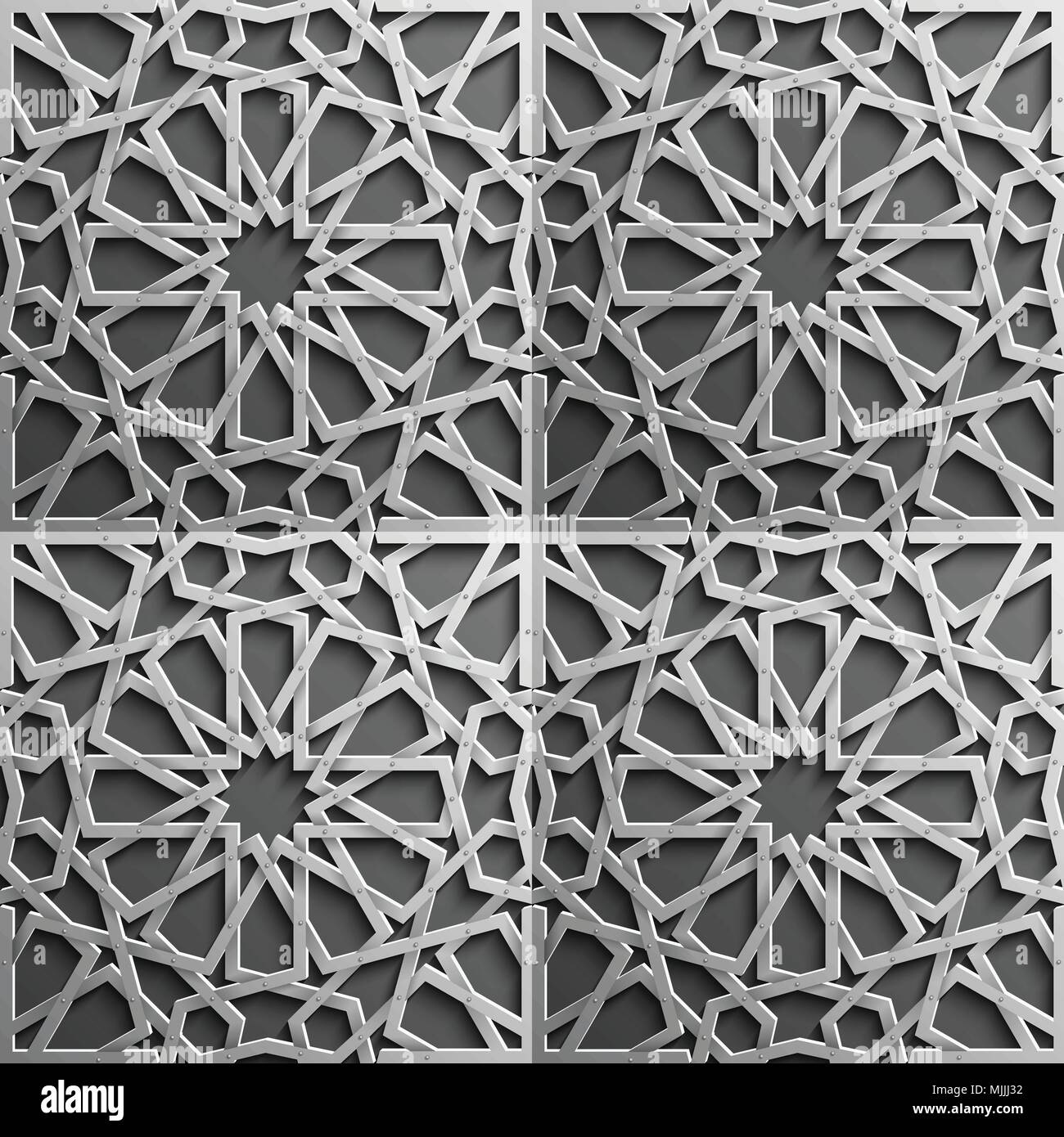 Seamless pattern islamique 3d . Élément de design traditionnel arabe. Illustration de Vecteur