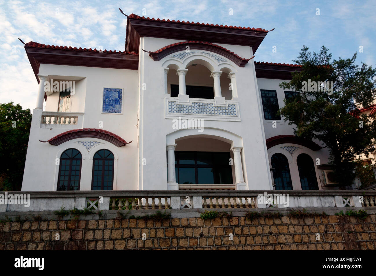 Villa coloniale sur l'Avenida da Republica, Macao, Chine Banque D'Images