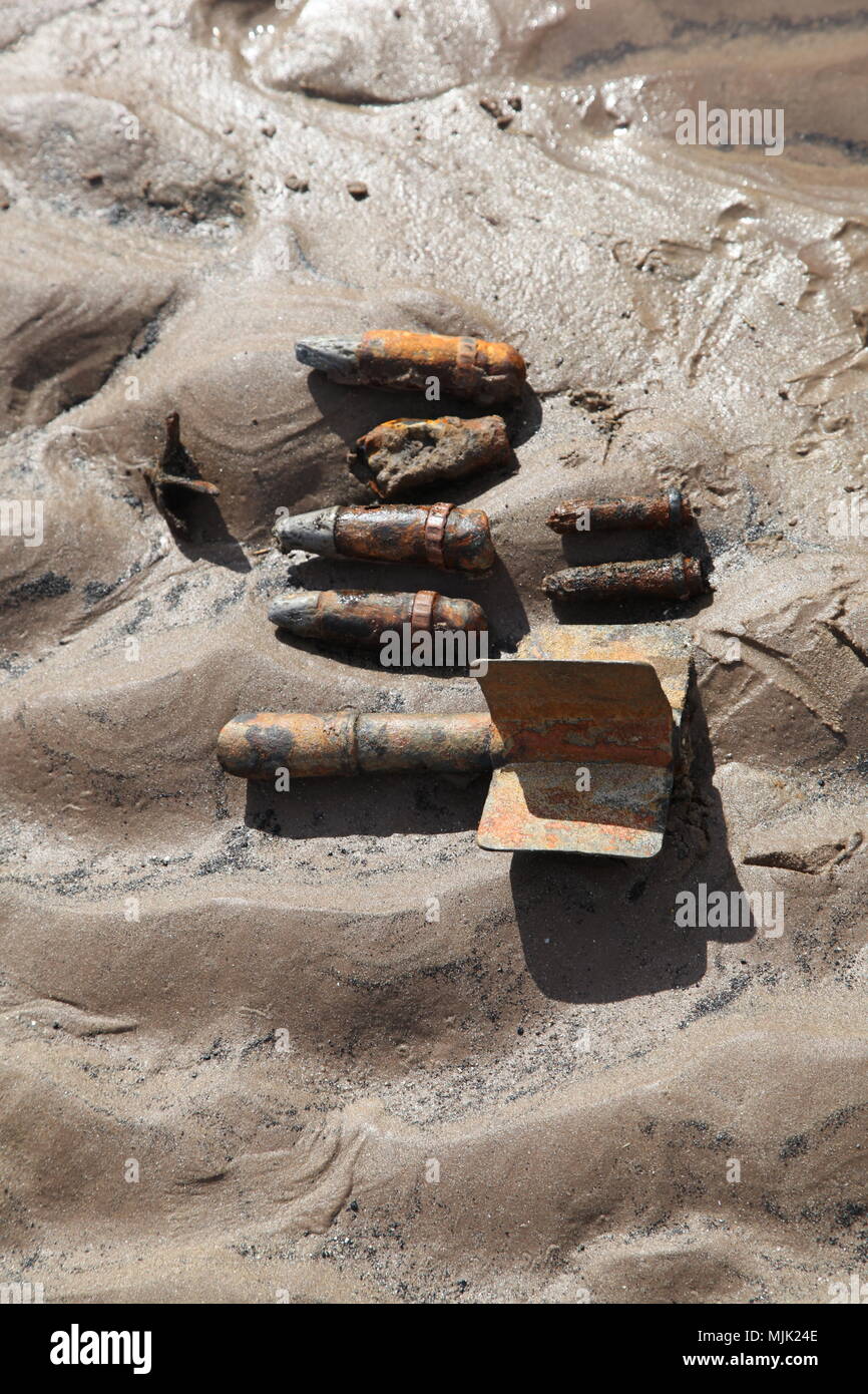 Des bombes et des munitions des aéronefs, raid aérien attaque de gaz toxiques, Damas, Syrie Banque D'Images