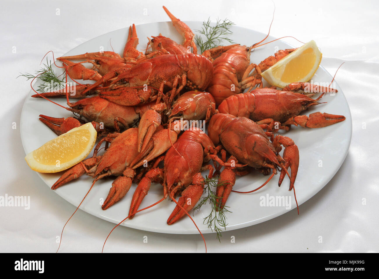 Homards le lave avec du citron Banque D'Images