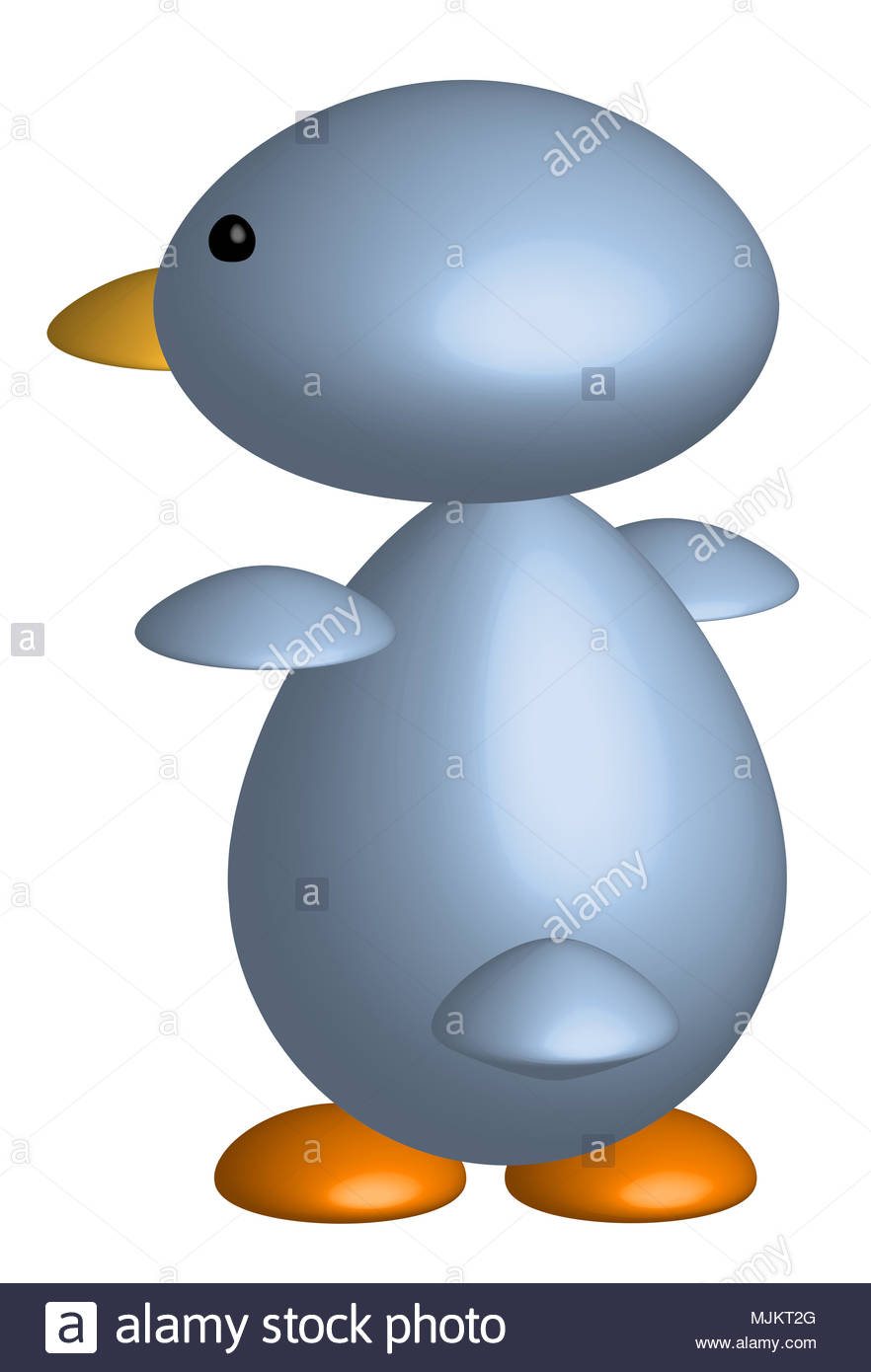 Petit Oiseau Bleu Tourné Le Dos 3d Banque Dimages Photo