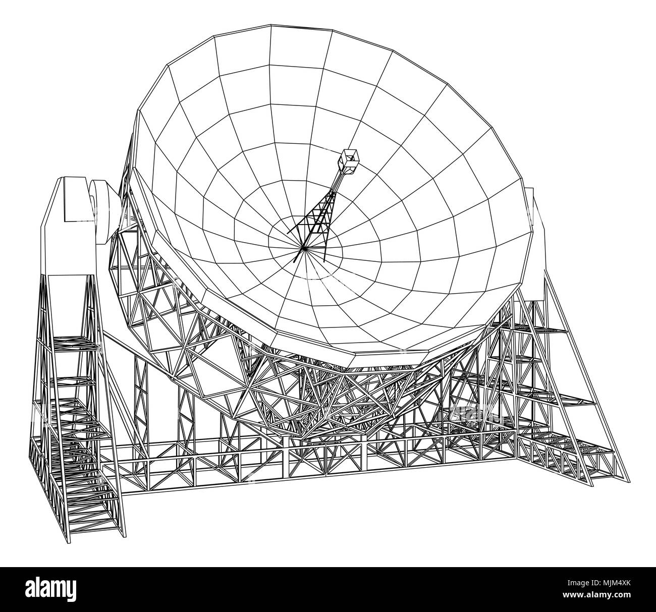 Télescope radio présentation du concept. Vector Illustration de Vecteur