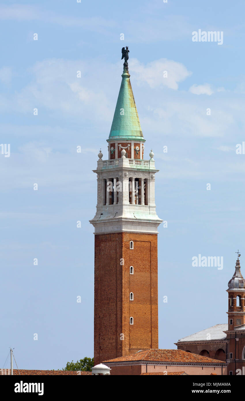 Clocher de l'église de San Giorgio Maggiore, à Venise Banque D'Images