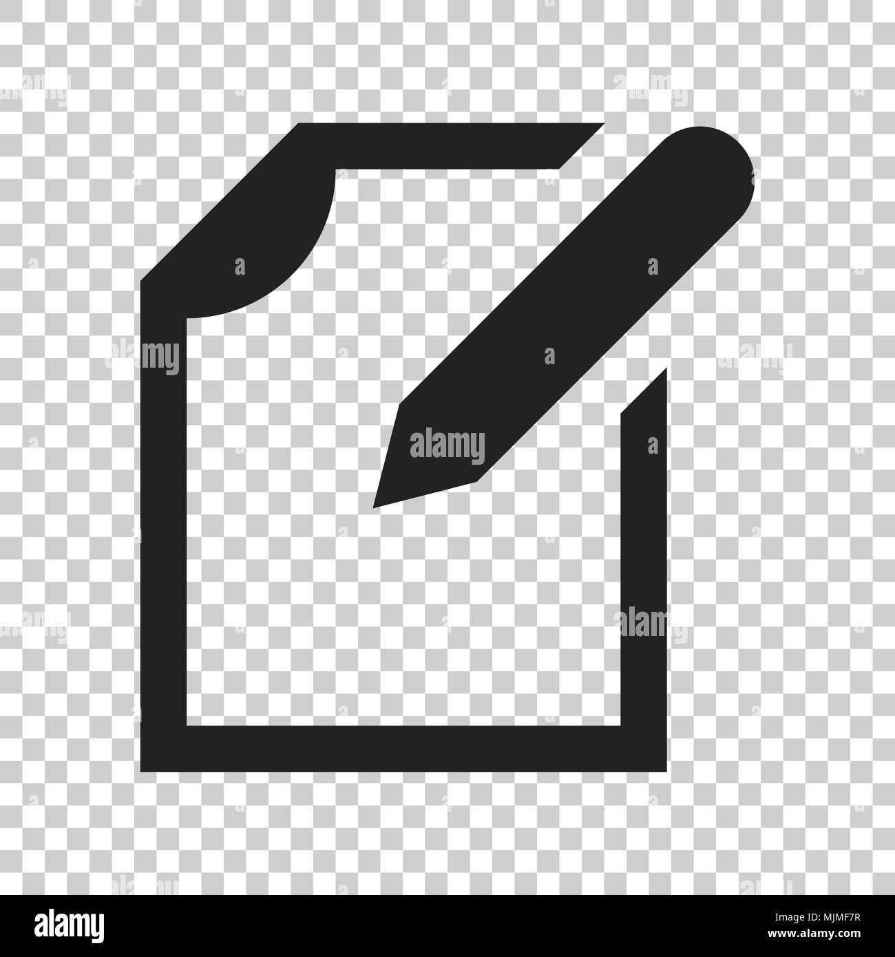 Modifier document Bloc-notes avec crayon. Vector illustration isolées sur fond transparent. Concept d'entreprise note edit pictogramme. Illustration de Vecteur