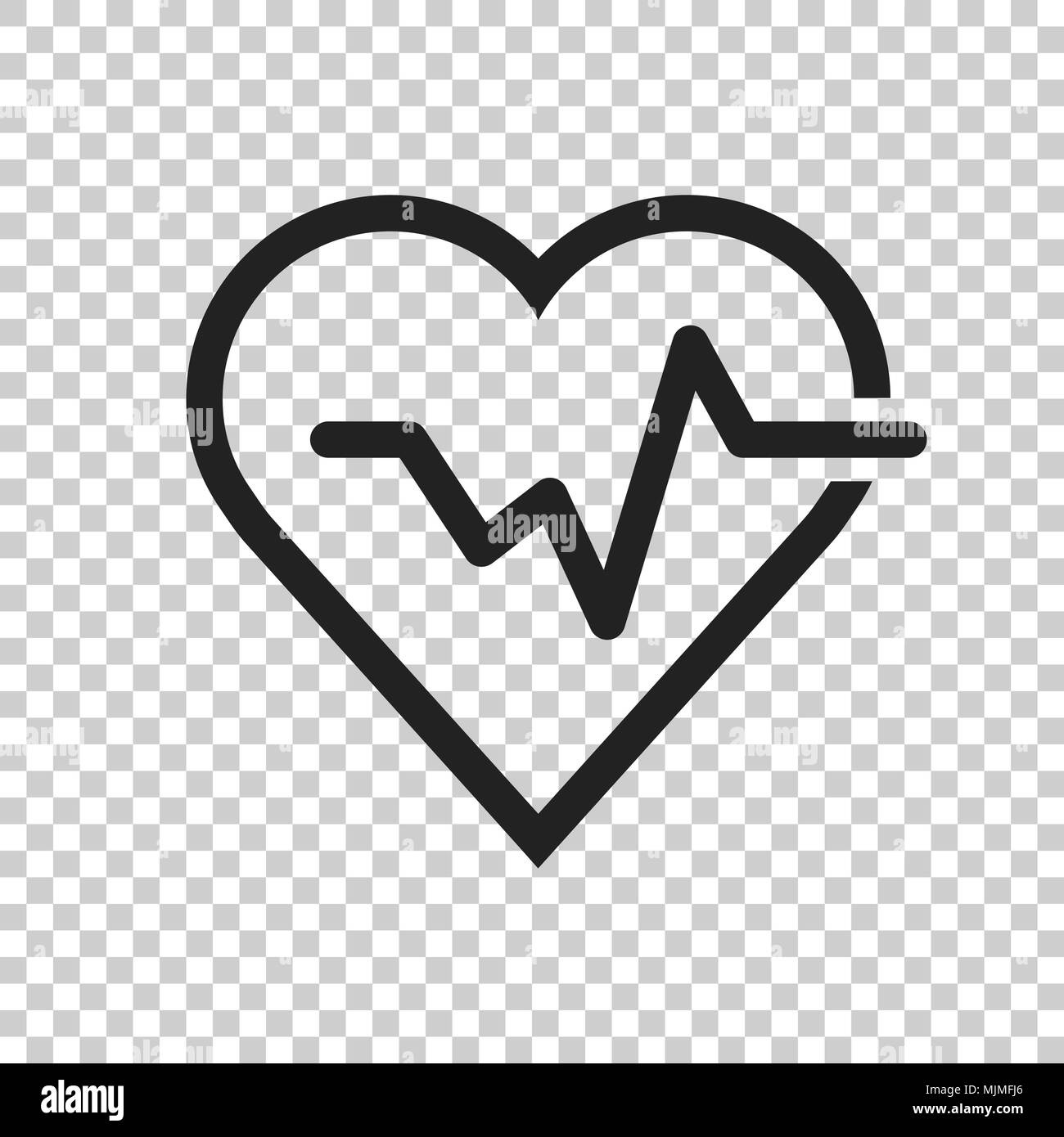 La ligne de signal de télévision en icône de cœur avec style. Illustration pulsation isolées sur fond transparent. Concept du rythme cardiaque. Illustration de Vecteur