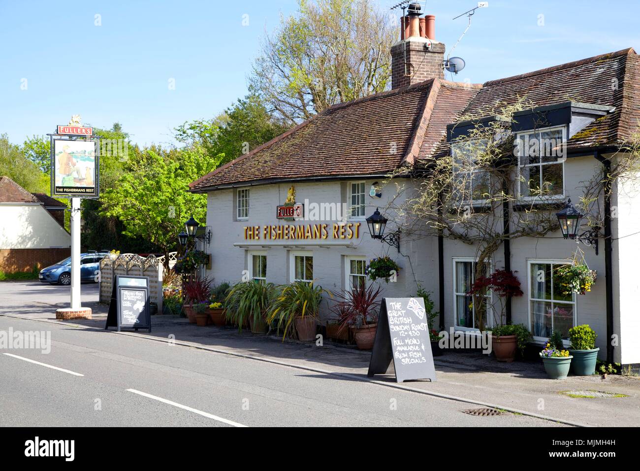 Le reste des pêcheurs de Lymington Pub UK. Banque D'Images